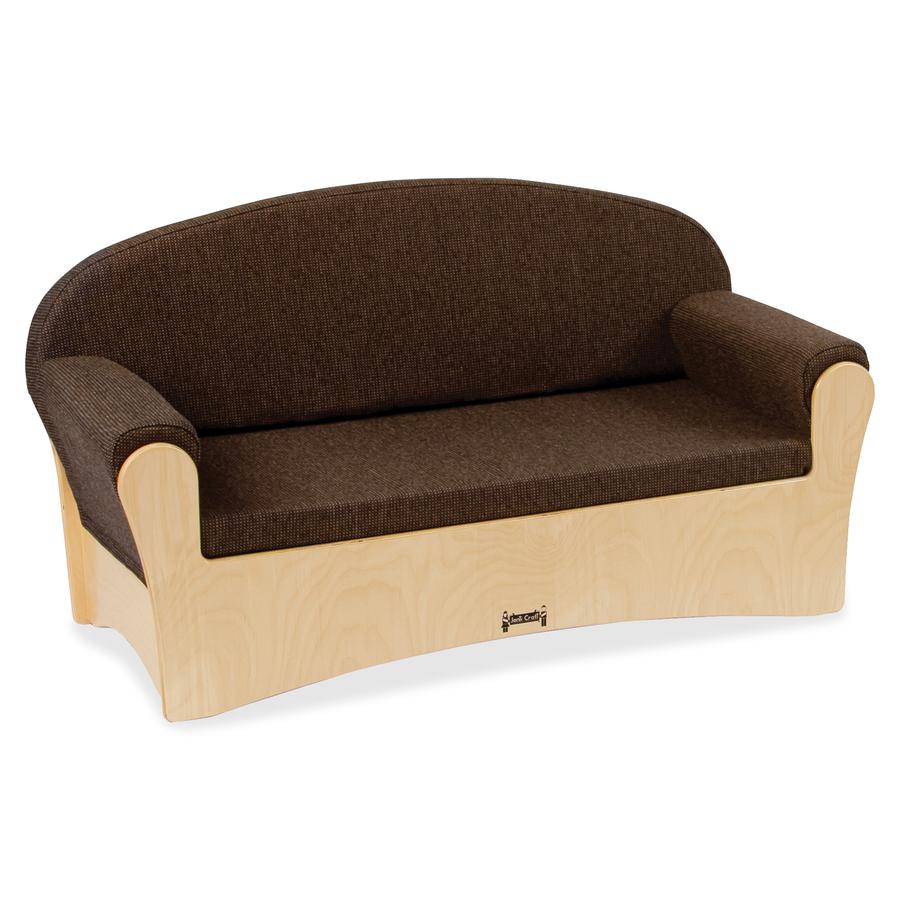 Jonti-Craft Komfy Children's Sofa - 42.5" x 19.5" x 23" - Fabric Espresso Seat - Espresso Back - 1 Each