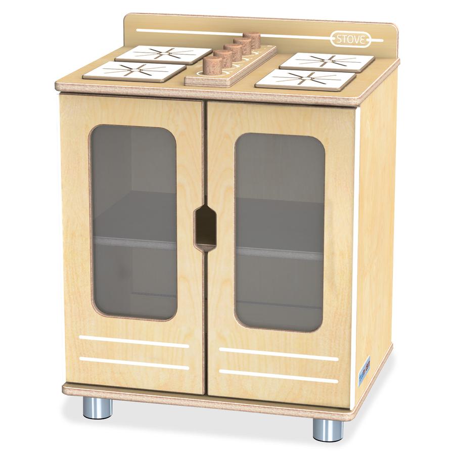 Jonti-Craft - TrueModern Play Kitchen Stove - 1 Each - Baltic - Anodized Aluminum