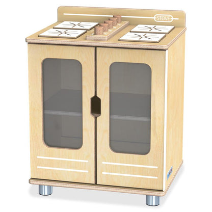 Jonti-Craft - TrueModern Play Kitchen Stove - 1 Each - Baltic - Anodized Aluminum