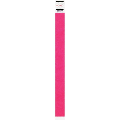 Advantus Neon Tyvek Wristbands - 500 / Pack - Neon Pink - Tyvek