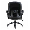 Lorell Big & Tall Flip Arm Chair - Black - Vinyl - Armrest