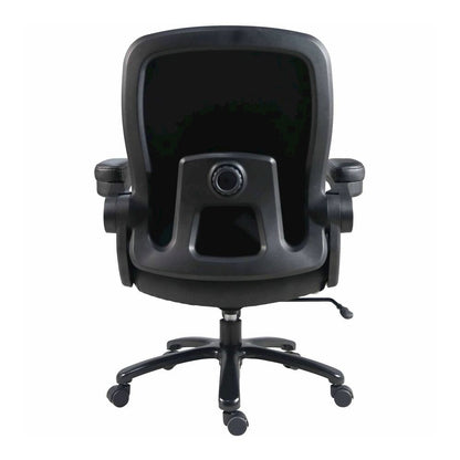 Lorell Big & Tall Flip Arm Chair - Black - Vinyl - Armrest