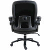 Lorell Big & Tall Flip Arm Chair - Black - Vinyl - Armrest