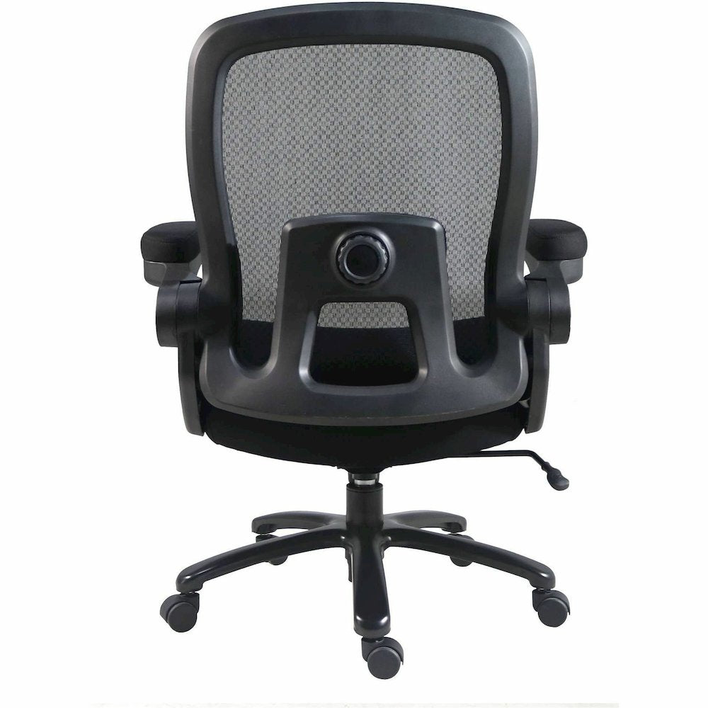 Lorell Big & Tall Flip Arm Chair - Mesh, Fabric - Armrest