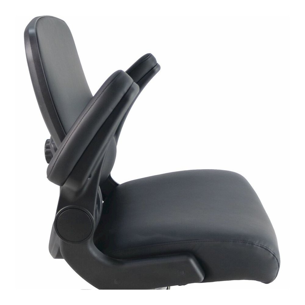 Lorell Big & Tall Flip Arm Chair - Black - Vinyl - Armrest