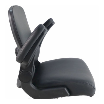 Lorell Big & Tall Flip Arm Chair - Black - Vinyl - Armrest