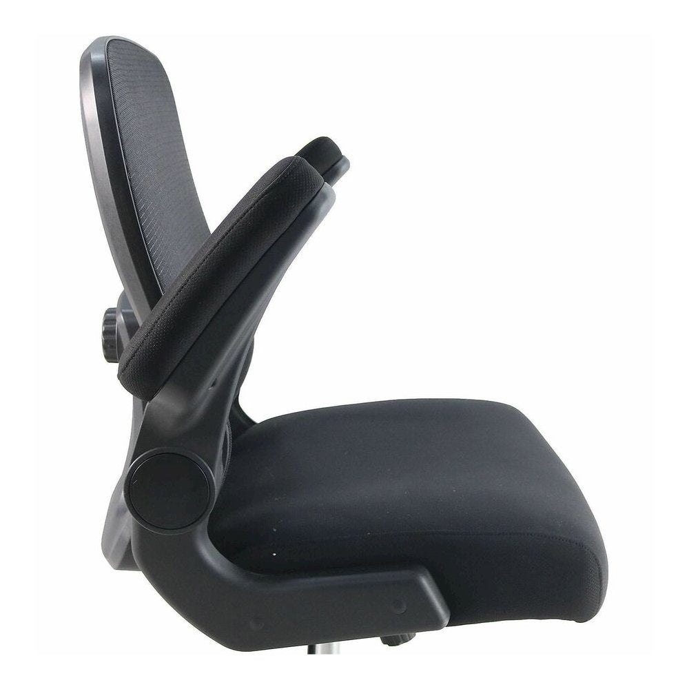 Lorell Big & Tall Flip Arm Chair - Mesh, Fabric - Armrest