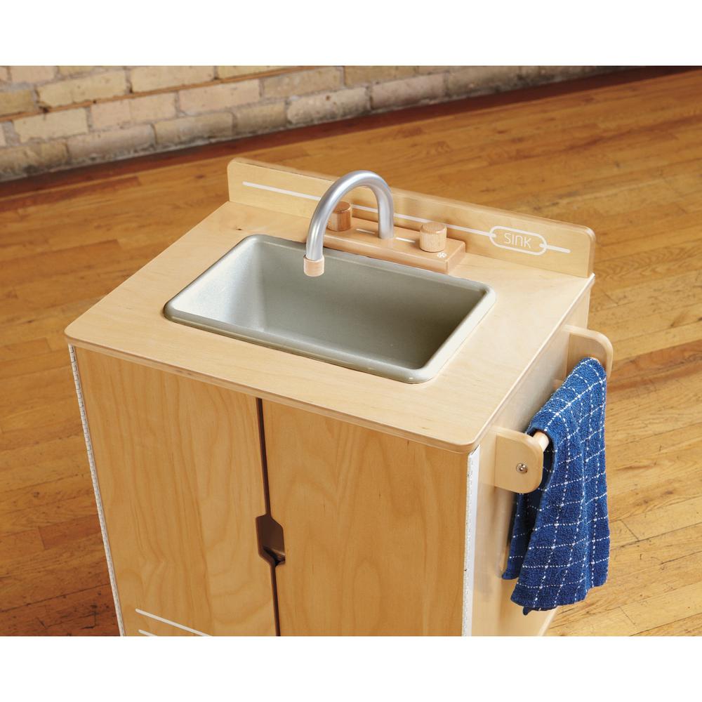 Jonti-Craft - TrueModern Play Kitchen Sink - 1 Each - Baltic - Anodized Aluminum