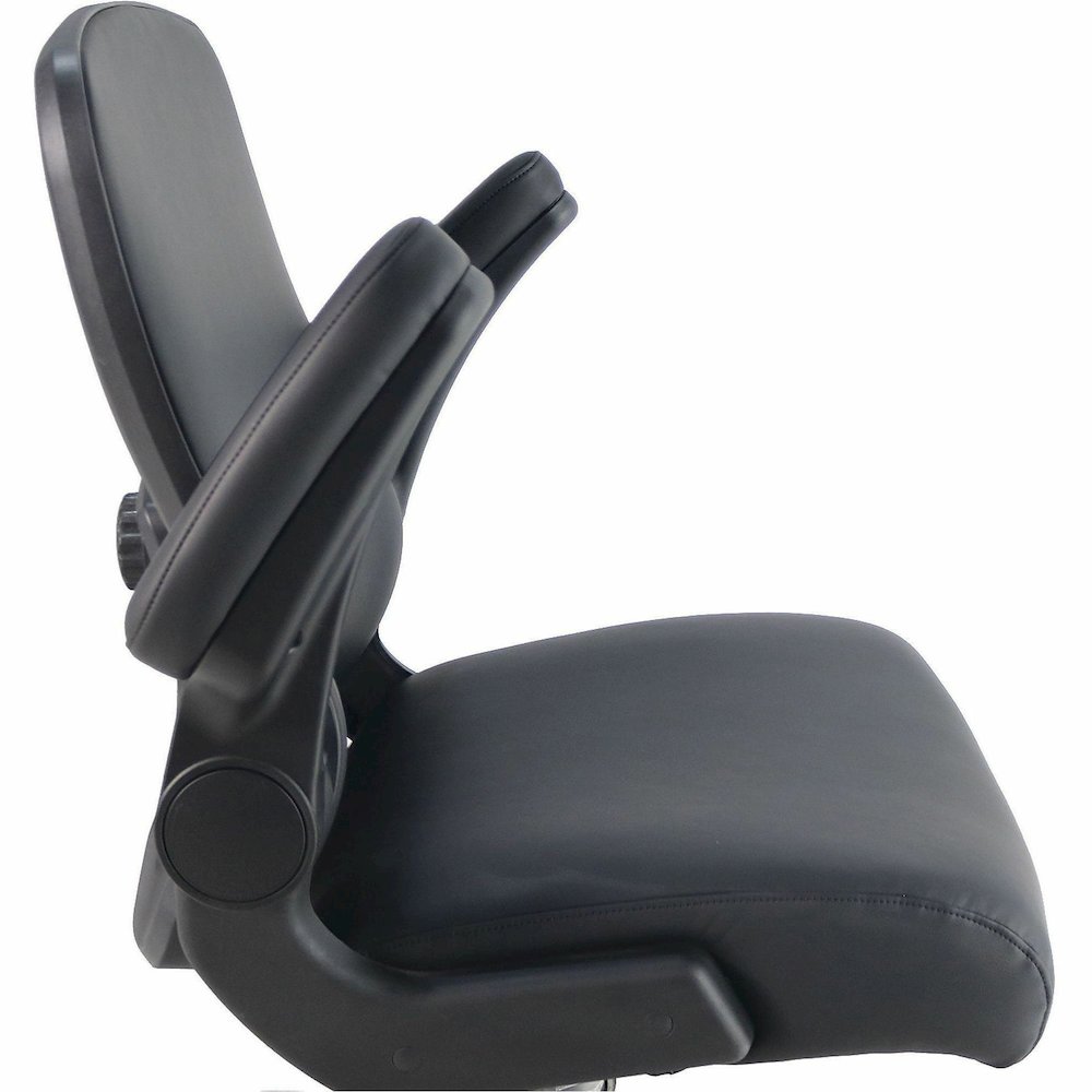 Lorell Big & Tall Flip Arm Chair - Black - Vinyl - Armrest