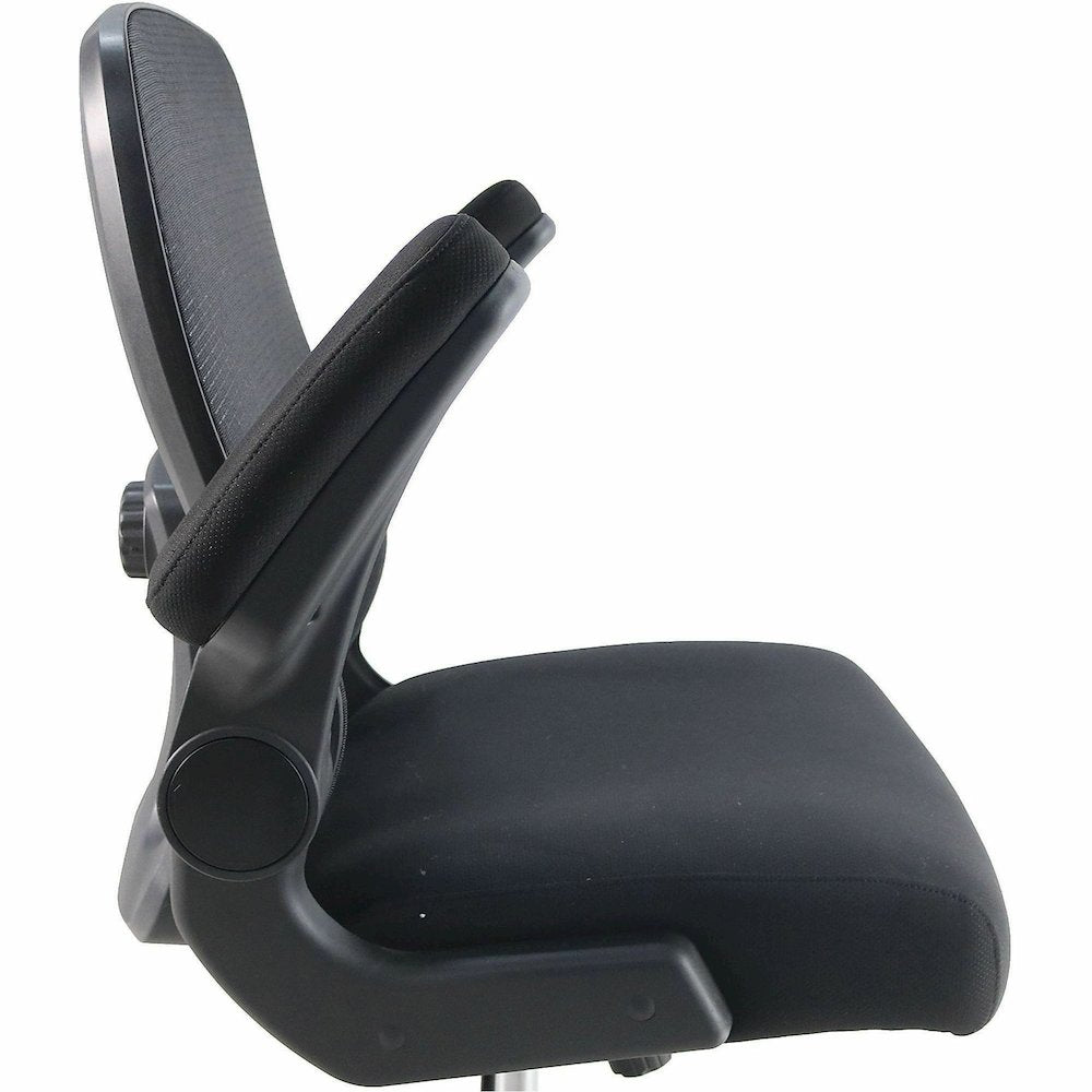 Lorell Big & Tall Flip Arm Chair - Mesh, Fabric - Armrest