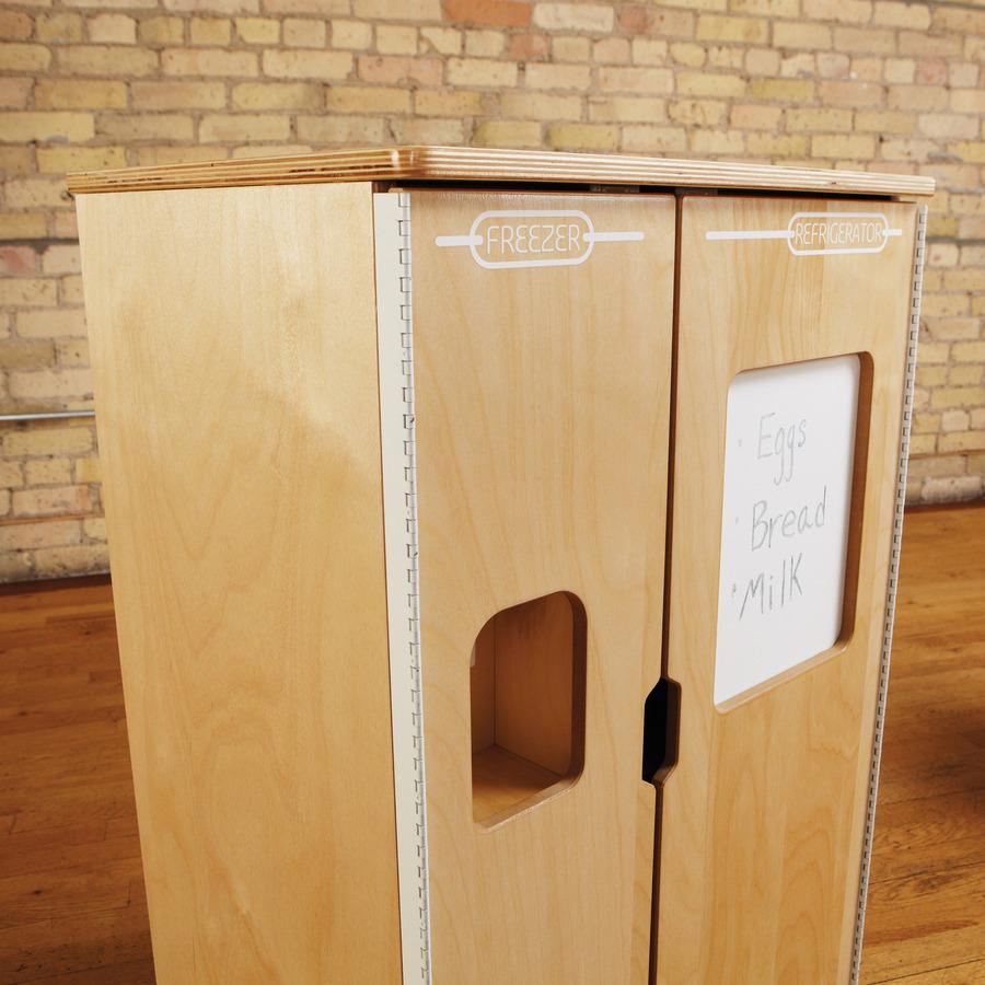 Jonti-Craft - TrueModern Play Kitchen Fridge - 1 Each - Baltic - Anodized Aluminum