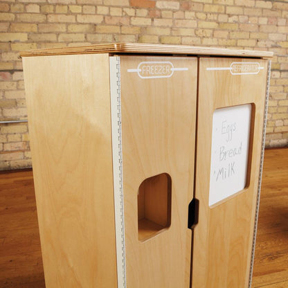 Jonti-Craft - TrueModern Play Kitchen Fridge - 1 Each - Baltic - Anodized Aluminum