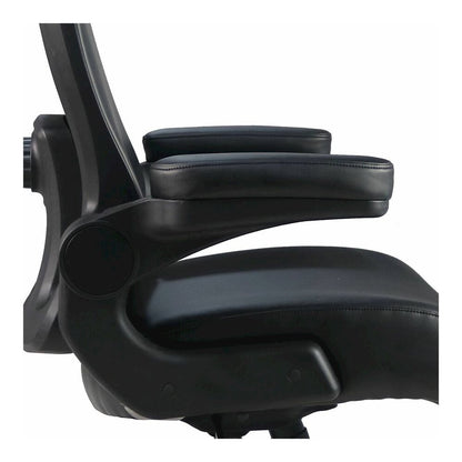 Lorell Big & Tall Flip Arm Chair - Black - Vinyl - Armrest