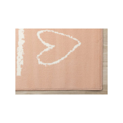 Functional Kids Pink Cream Playing Board Rug, 5'3" x 7'5"