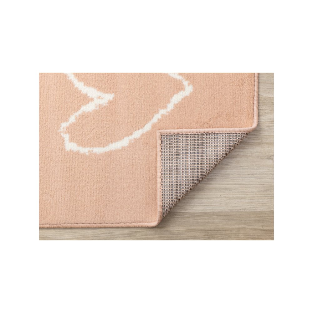 Functional Kids Pink Cream Playing Board Rug, 5'3" x 7'5"