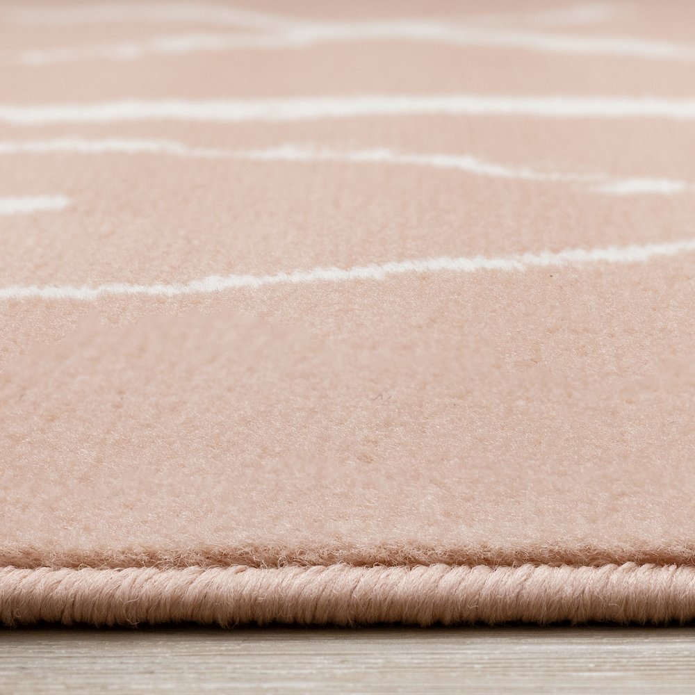 Functional Kids Pink Cream Playing Board Rug, 5'3" x 7'5"