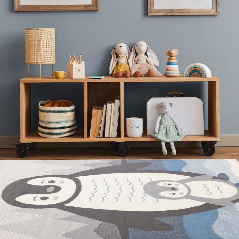 Functional Kids Baby Penguin Area Rug, 5'3" x 7'5"