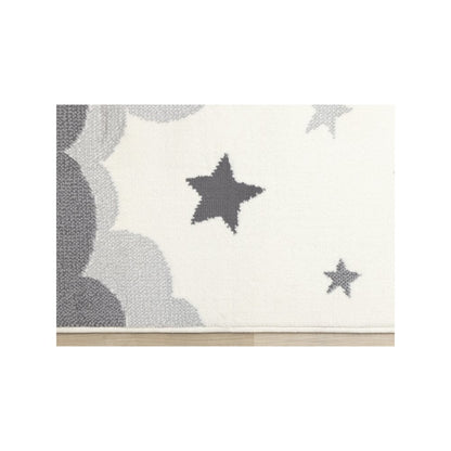Functional Kids Grey White Bunny Rug, 5'3" x 7'5"