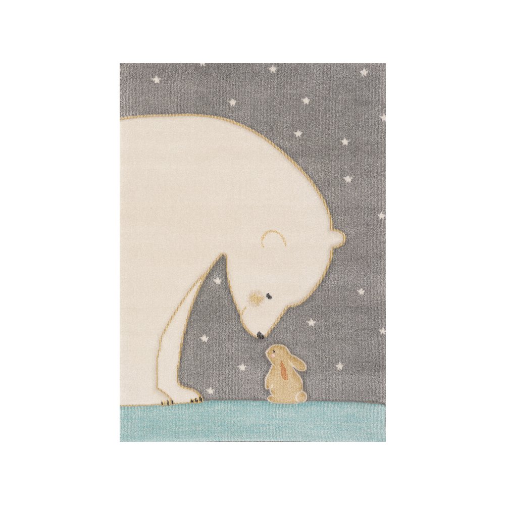Kids Soft Textured Polar Bear Bunny Rug, 5'3" x 7'7"