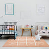 Functional Kids Pink Cream Playing Board Rug, 3'11" x 5'7"