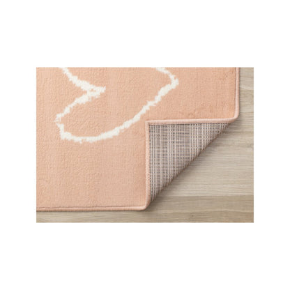 Functional Kids Pink Cream Playing Board Rug, 3'11" x 5'7"