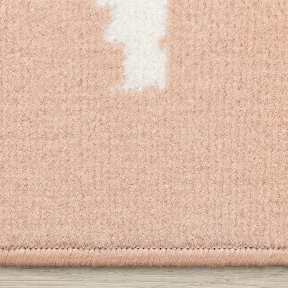 Functional Kids Pink Cream Playing Board Rug, 3'11" x 5'7"