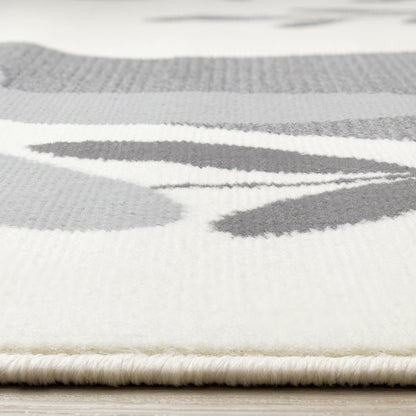 Functional Kids Grey White Bunny Rug, 3'11" x 5'7"