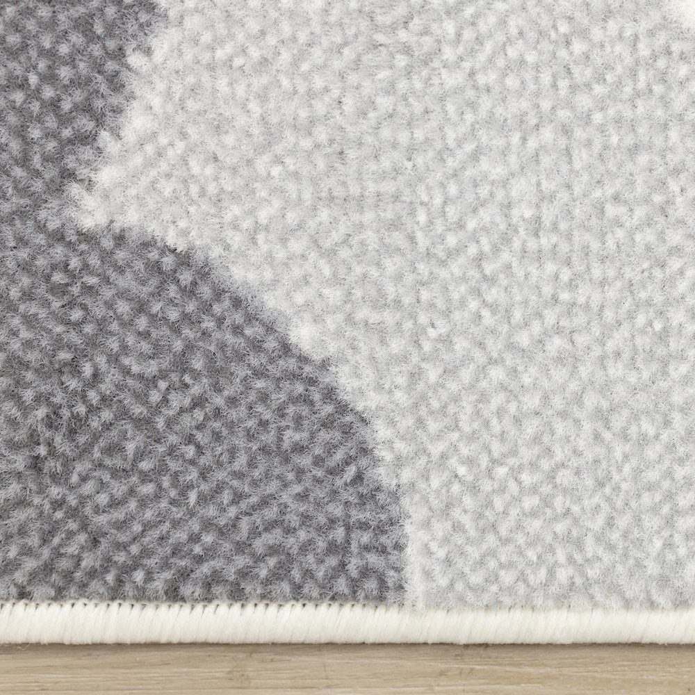 Functional Kids Grey White Bunny Rug, 3'11" x 5'7"