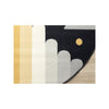 Kids Black White Yellow Rocketship Rug, 5'3" x 5'3" Round, 5'3" x 5'3"