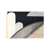 Kids Black White Yellow Rocketship Rug, 5'3" x 5'3" Round, 5'3" x 5'3"