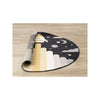 Kids Black White Yellow Rocketship Rug, 5'3" x 5'3" Round, 5'3" x 5'3"