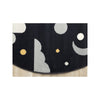 Kids Black White Yellow Rocketship Rug, 5'3" x 5'3" Round, 5'3" x 5'3"