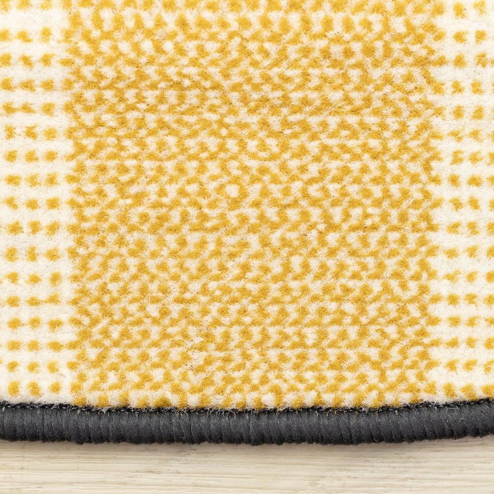 Kids Black White Yellow Rocketship Rug, 5'3" x 5'3" Round, 5'3" x 5'3"