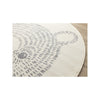 Functional Kids Grey White Teddy Bear Rug, 5'3" x 5'3" Round, 5'3" x 5'3"