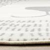 Functional Kids Grey White Teddy Bear Rug, 5'3" x 5'3" Round, 5'3" x 5'3"