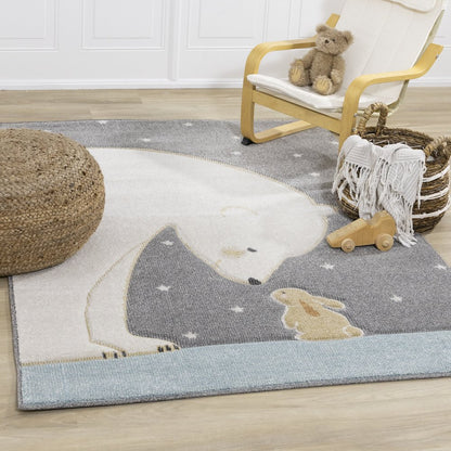 Kids Soft Textured Polar Bear Bunny Rug, 3'11" x 5'7"