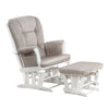 Alice Glider Chair and Ottoman White without Pillow