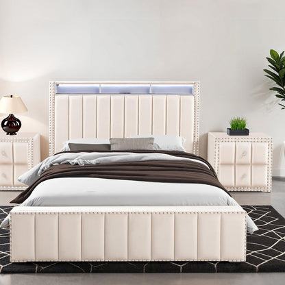 Fynor 2-Piece Velvet Kids Storage Platform Bedroom Set
