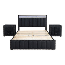 Fynor 3-Piece Velvet Kids Storage Platform Bedroom Set