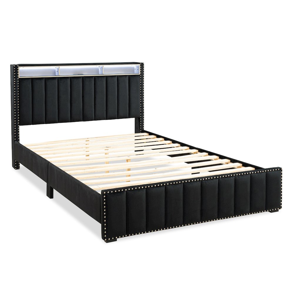 Fynor 3-Piece Velvet Kids Storage Platform Bedroom Set
