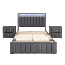 Fynor 3-Piece Velvet Kids Storage Platform Bedroom Set
