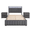 Fynor 3-Piece Velvet Kids Storage Platform Bedroom Set