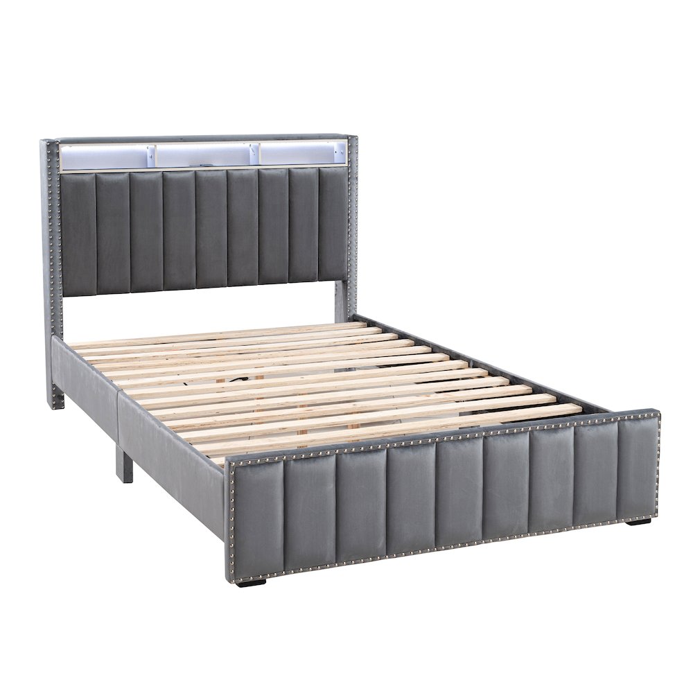 Fynor 3-Piece Velvet Kids Storage Platform Bedroom Set