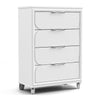 Glosan Modern Pearl White Wood 4-Drawer Kids Chest