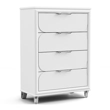 Glosan Modern Pearl White Wood 4-Drawer Kids Chest
