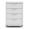 Glosan Modern Pearl White Wood 4-Drawer Kids Chest