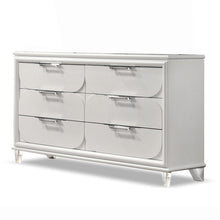 Glosan Modern Pearl White Wood 6-Drawer Kids Dresser