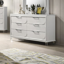 Glosan Modern Pearl White Wood 6-Drawer Kids Dresser