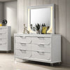 Glosan Modern Pearl White Wood 6-Drawer Kids Dresser