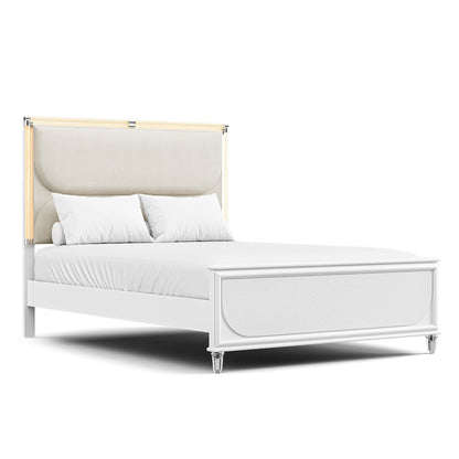 Glosan Modern 3-Piece Pearl White Kids Platform Bedroom Set